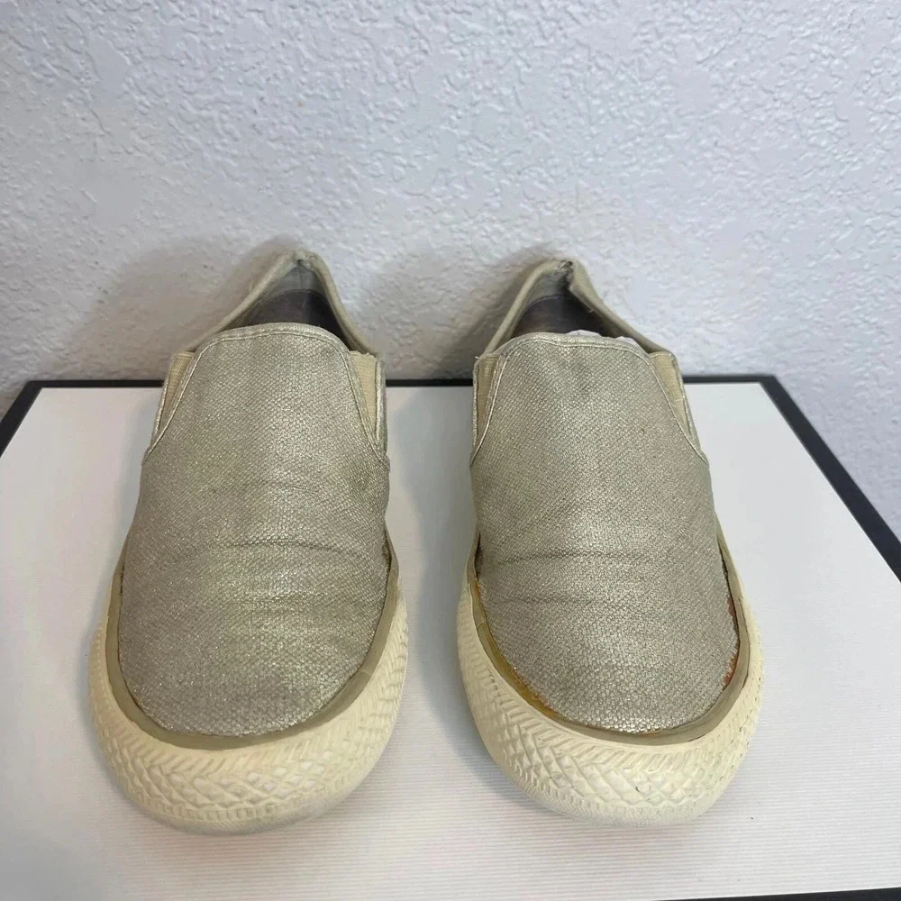 Burberry Cndonqingus Metallic Light Gold Speckle Slip On Shoes Womens 38 EU/8 US